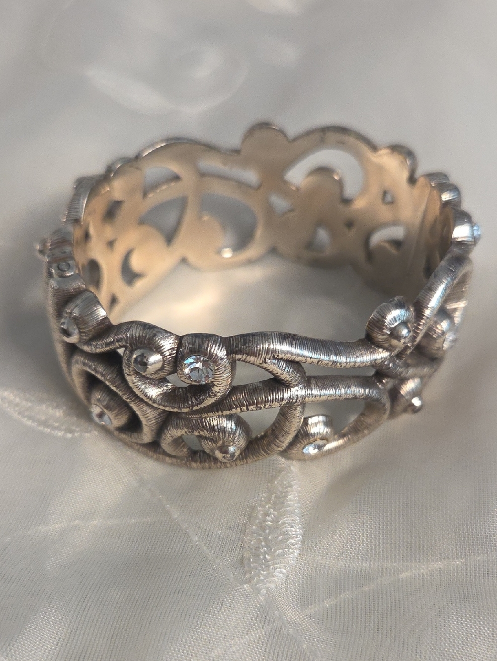Brigthon Silver Filigree Bracelet with Sparkling Accents